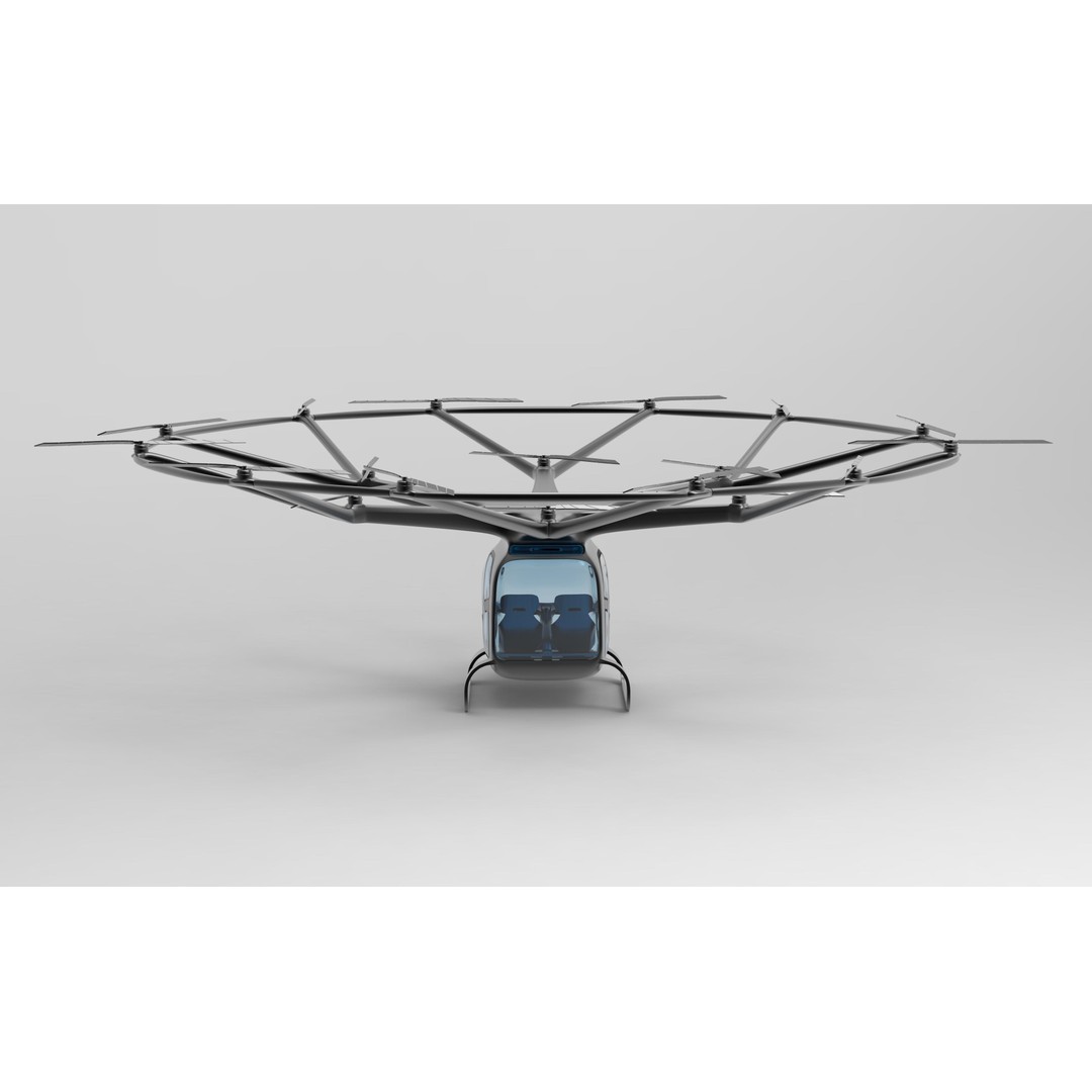 Drone Air Taxi 3D Model – Low Poly Rigged Vehicle, FBX, OBJ - View 7