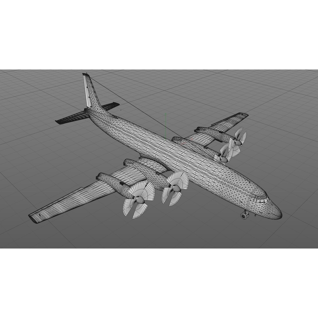 Il-18 Turbopropeller Airliner 3D Model – Animated Commercial Aircraft, FBX - View 12