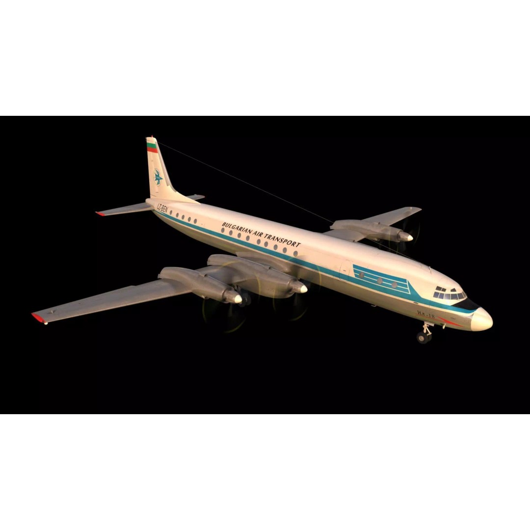 Il-18 Turbopropeller Airliner 3D Model – Animated Commercial Aircraft, FBX - View 2