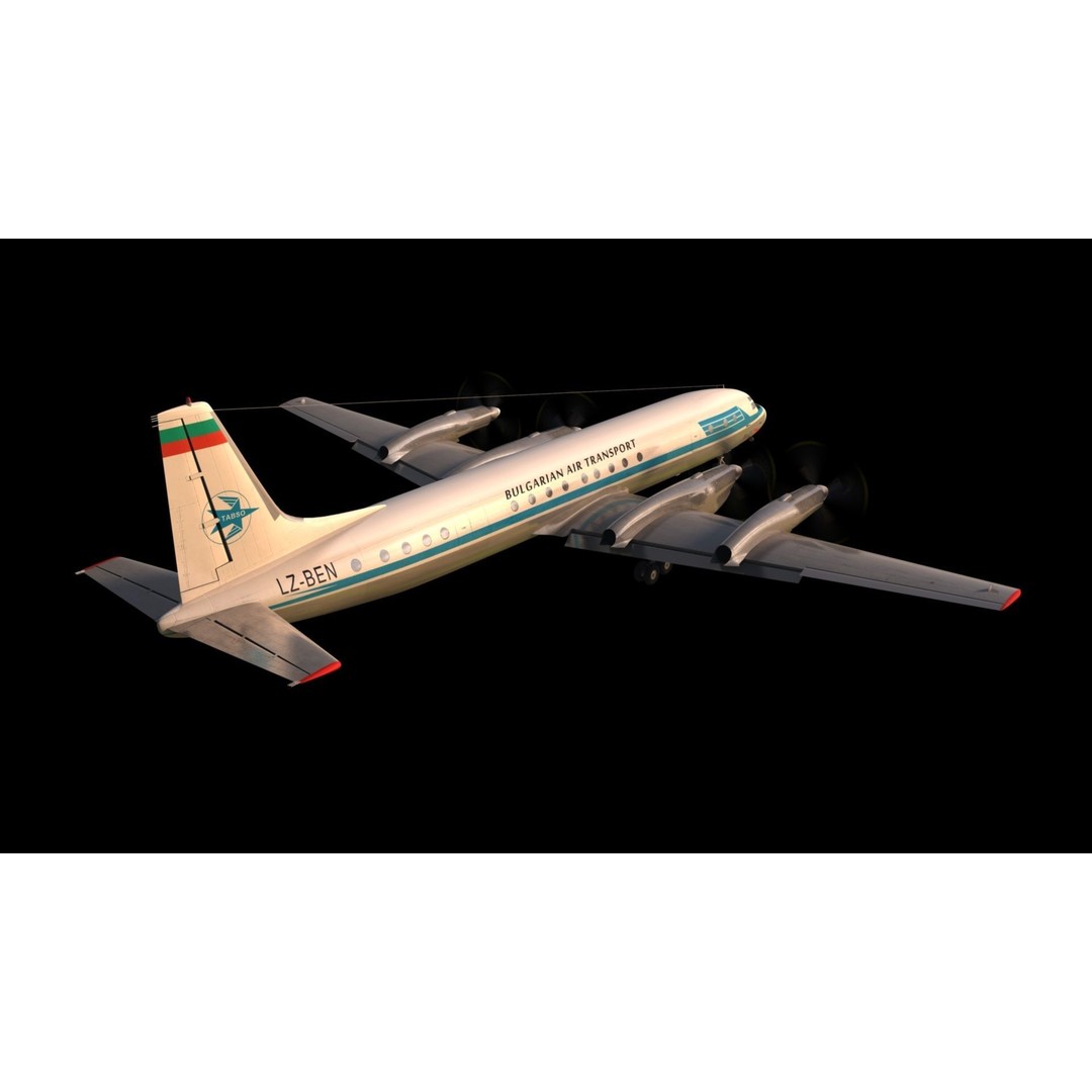 Il-18 Turbopropeller Airliner 3D Model – Animated Commercial Aircraft, FBX - View 6