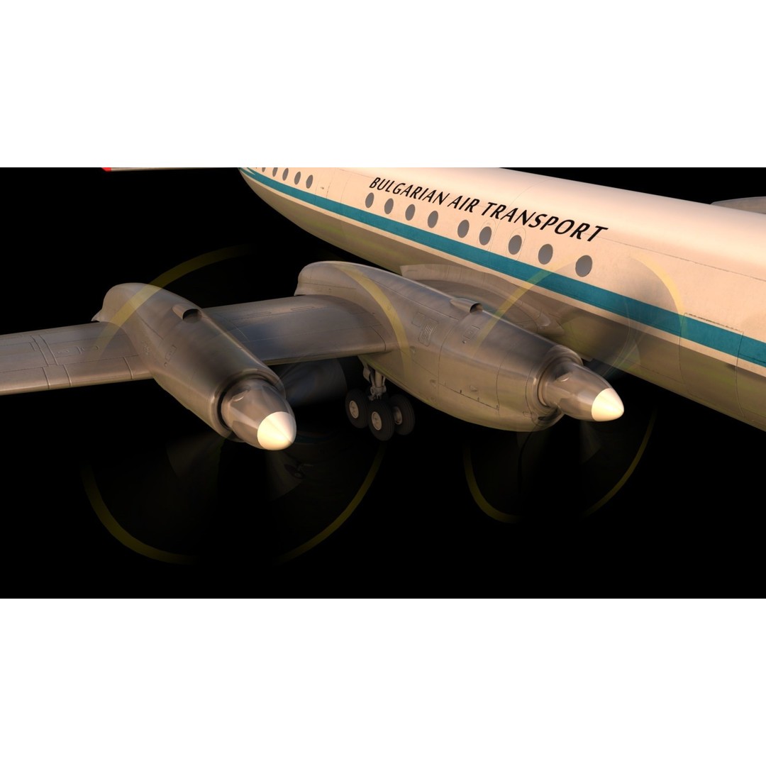Il-18 Turbopropeller Airliner 3D Model – Animated Commercial Aircraft, FBX - View 7