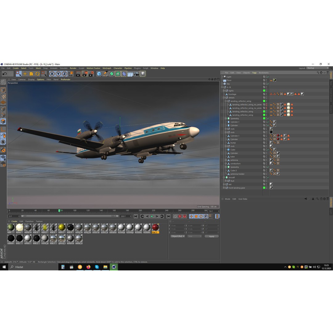 Il-18 Turbopropeller Airliner 3D Model – Animated Commercial Aircraft, FBX - View 9