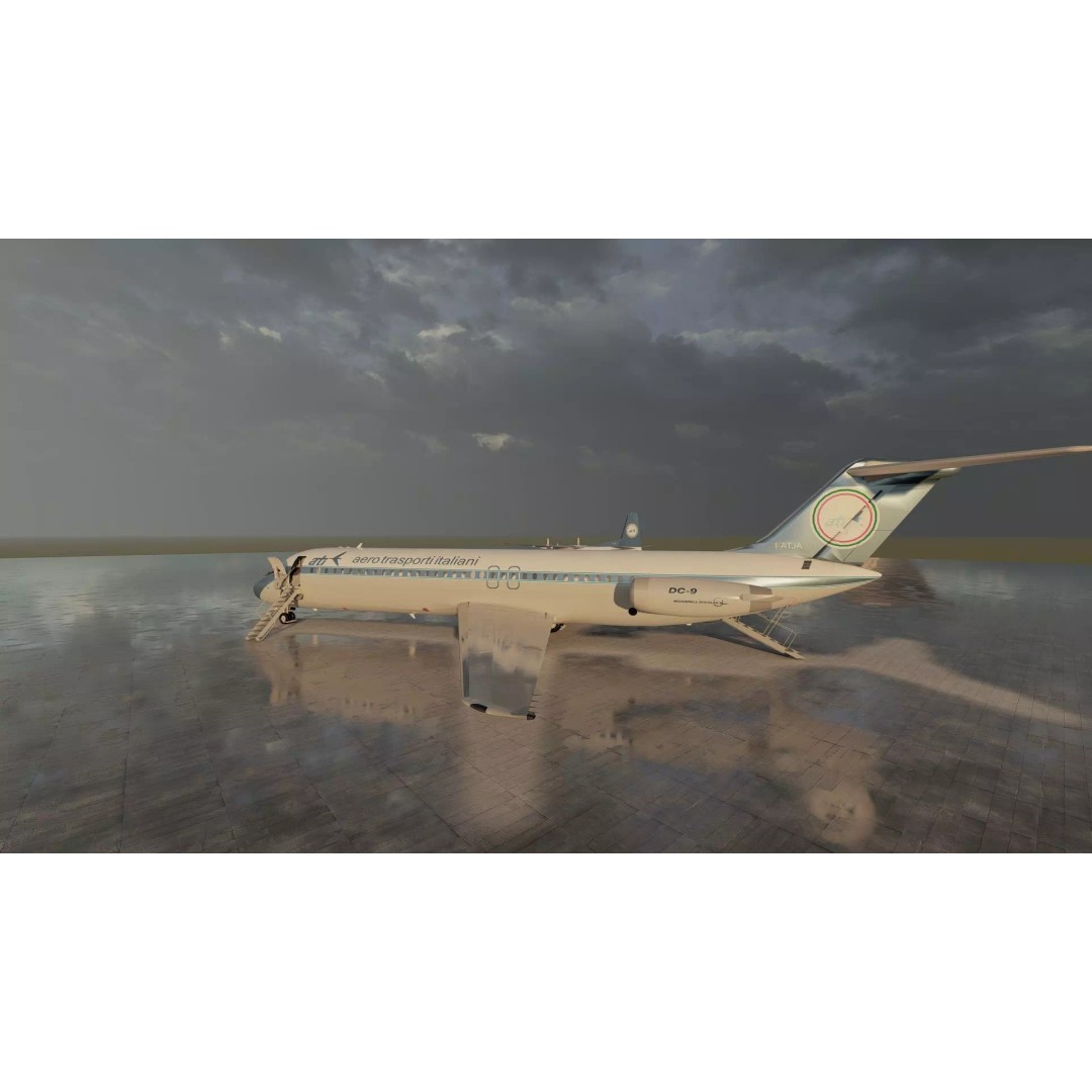 Fokker F-27-200 & Douglas DC-9S 3D Model – Detailed Aircraft Asset, SketchUp - View 11