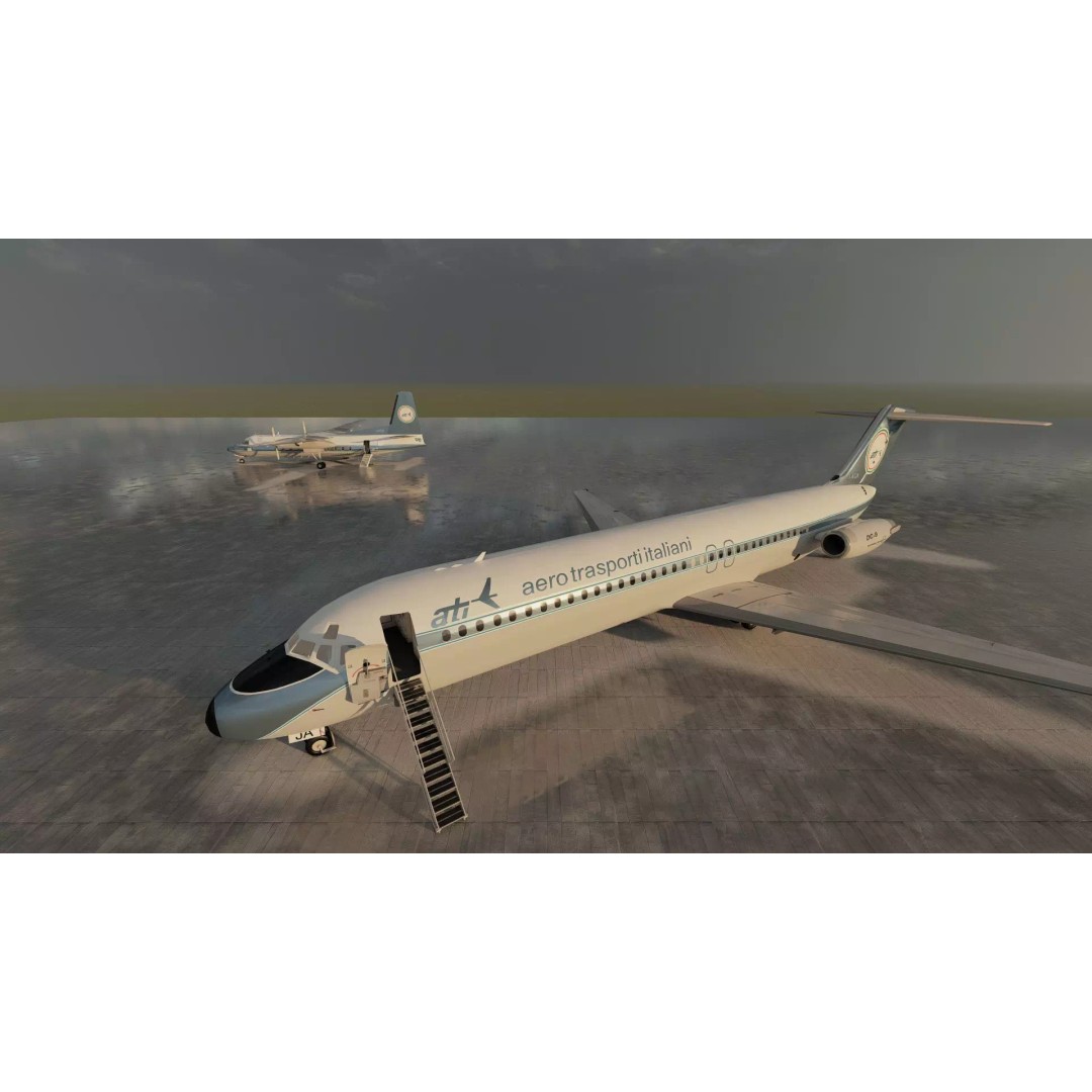 Fokker F-27-200 & Douglas DC-9S 3D Model – Detailed Aircraft Asset, SketchUp - View 12