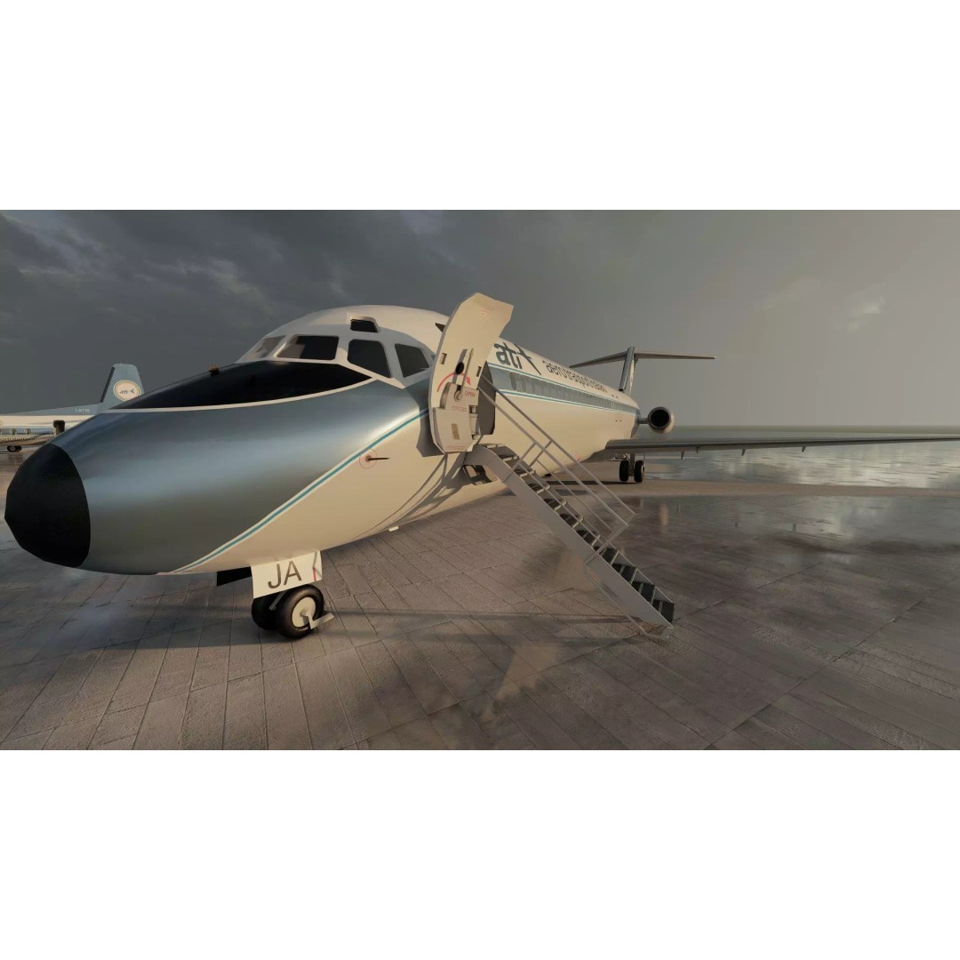 Fokker F-27-200 & Douglas DC-9S 3D Model – Detailed Aircraft Asset, SketchUp - View 16