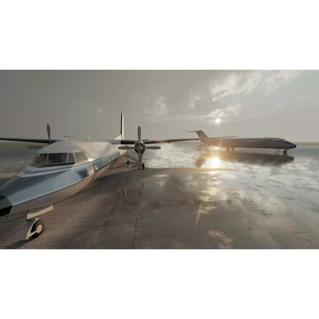 Fokker F-27-200 & Douglas DC-9S 3D Model – Detailed Aircraft Asset, SketchUp - View 33