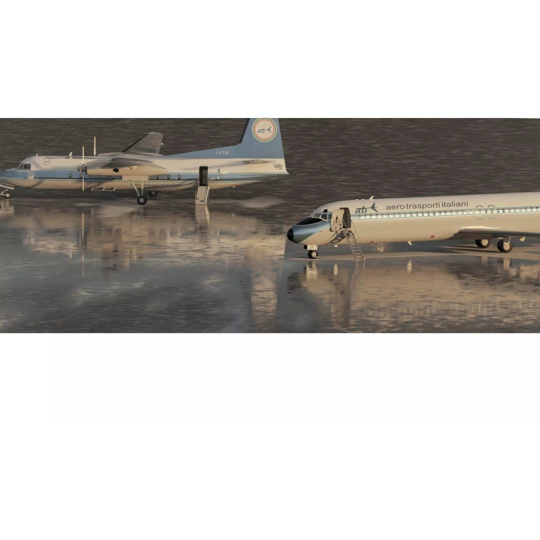Fokker F-27-200 & Douglas DC-9S 3D Model – Detailed Aircraft Asset, SketchUp - View 6