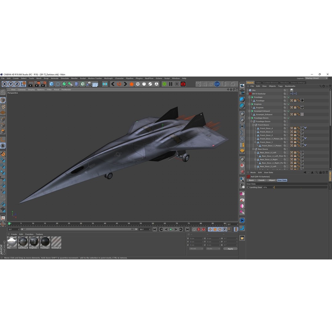 SR-72 Darkstar Scramjet 3D Model – Low Poly Game Ready Aircraft, FBX - View 33