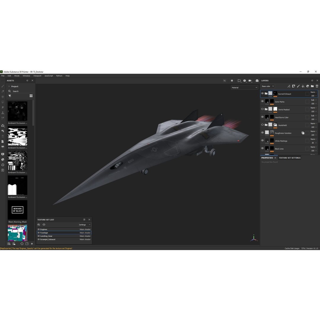 SR-72 Darkstar Scramjet 3D Model – Low Poly Game Ready Aircraft, FBX - View 34