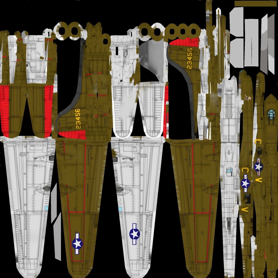 Boeing B-17 Flying Fortress 3D Model – Low Poly Game Asset, FBX