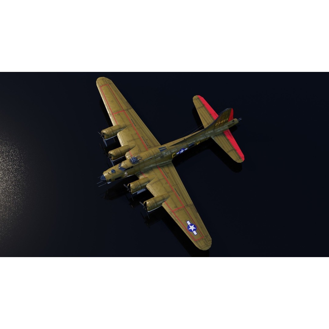 Boeing B-17 Flying Fortress 3D Model – Low Poly Game Asset, FBX - View 10