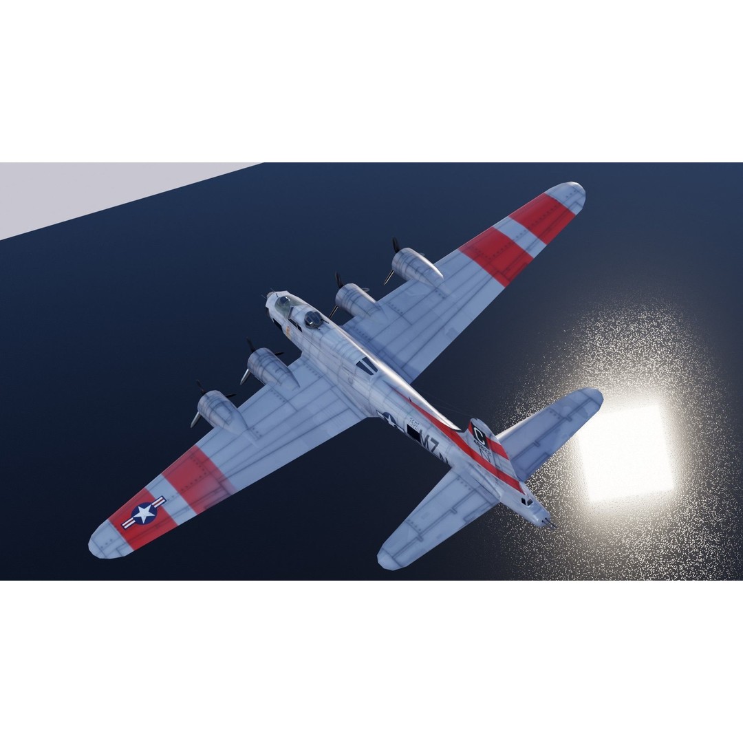 Boeing B-17 Flying Fortress 3D Model – Low Poly Game Asset, FBX - View 16