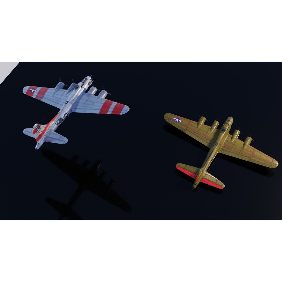 Boeing B-17 Flying Fortress 3D Model – Low Poly Game Asset, FBX - View 20