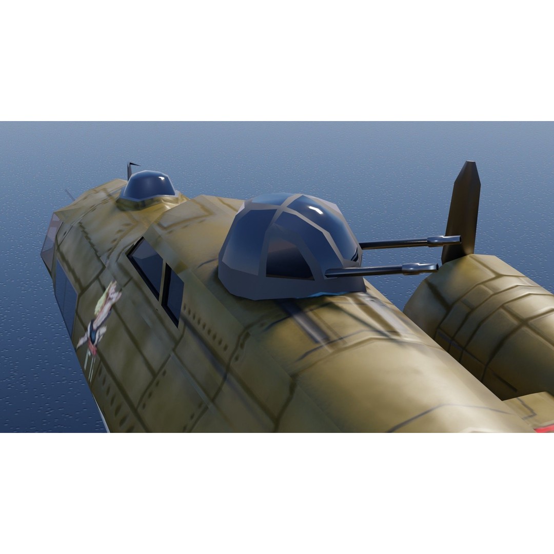Boeing B-17 Flying Fortress 3D Model – Low Poly Game Asset, FBX - View 25