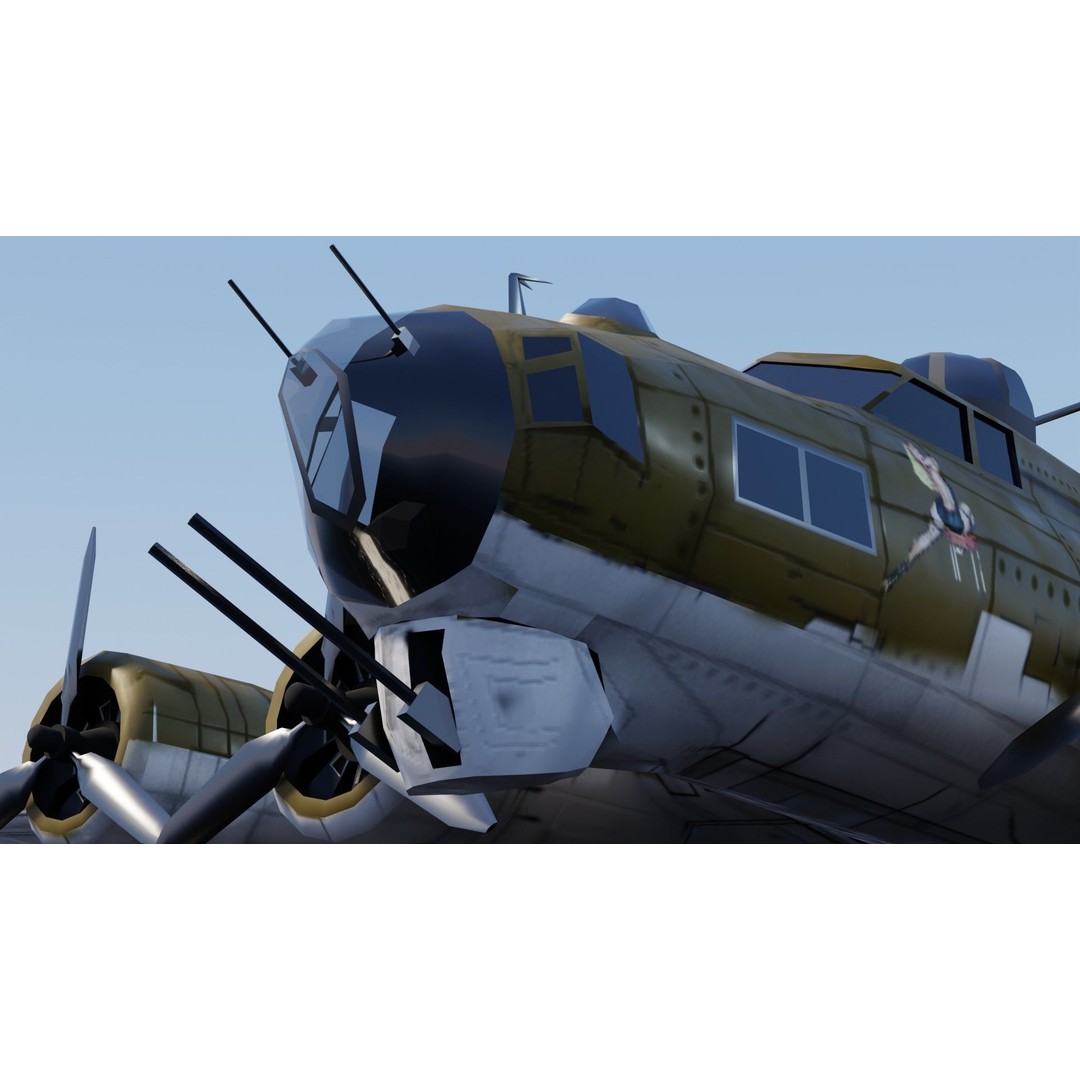 Boeing B-17 Flying Fortress 3D Model – Low Poly Game Asset, FBX - View 26