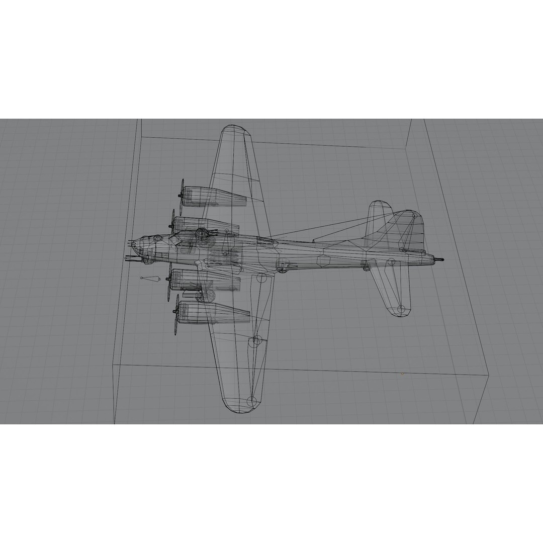 Boeing B-17 Flying Fortress 3D Model – Low Poly Game Asset, FBX - View 5