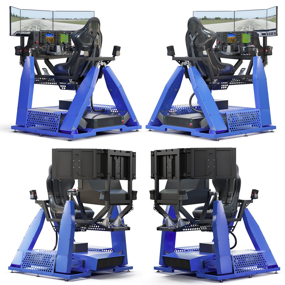 Flight Simulator 3D Model – Game Ready Aircraft Asset, FBX, OBJ - View 11