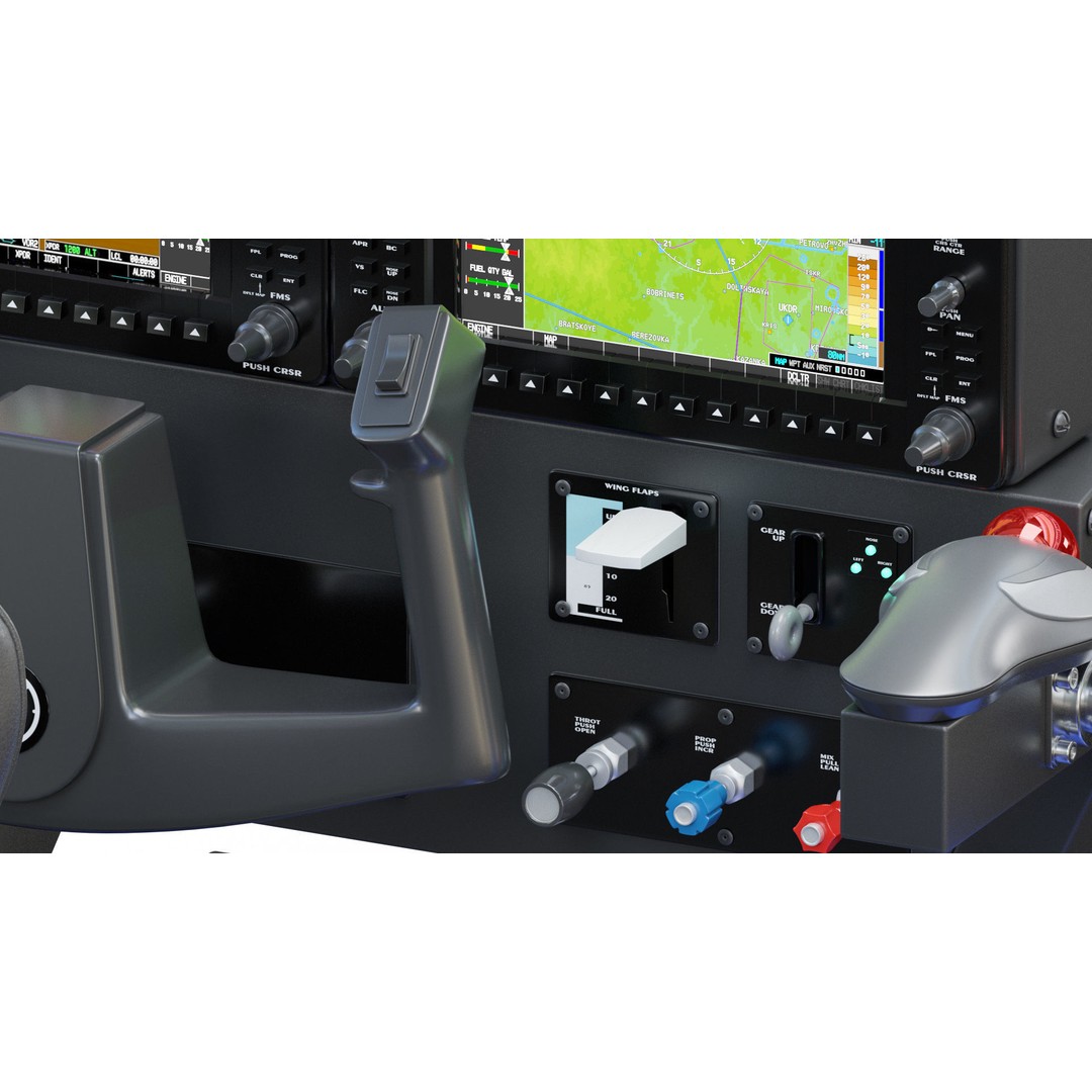 Flight Simulator 3D Model – Game Ready Aircraft Asset, FBX, OBJ - View 4