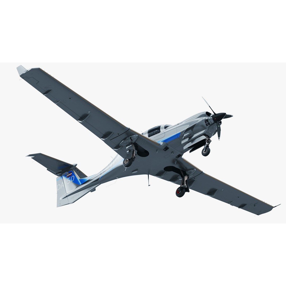 Diamond DA50 RG 3D Model – Detailed Aircraft with Textures, FBX, Blender - View 14