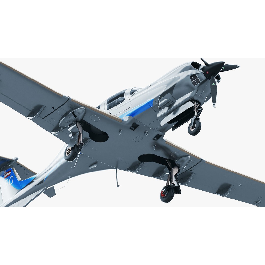 Diamond DA50 RG 3D Model – Detailed Aircraft with Textures, FBX, Blender - View 16