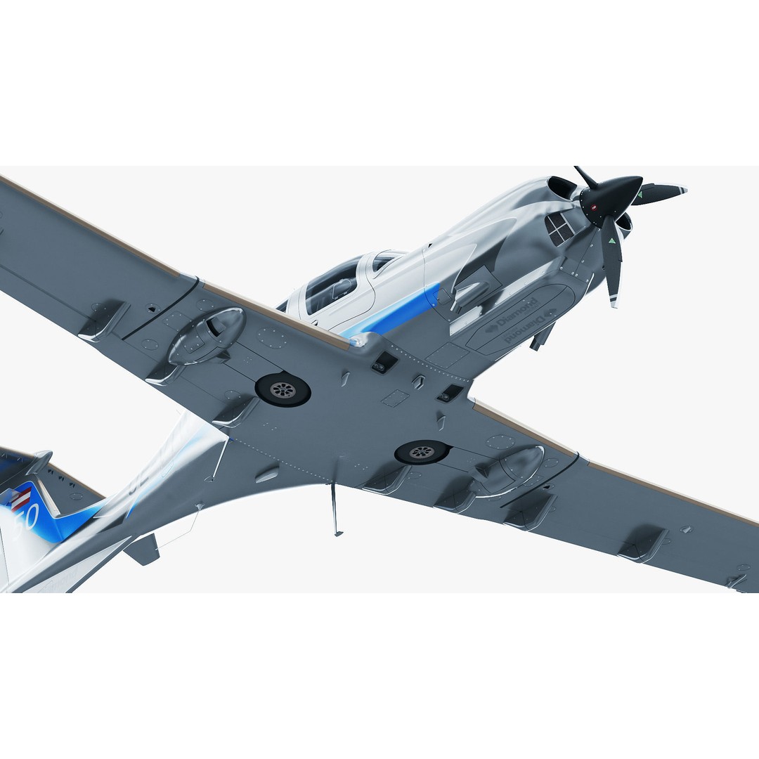 Diamond DA50 RG 3D Model – Detailed Aircraft with Textures, FBX, Blender - View 17