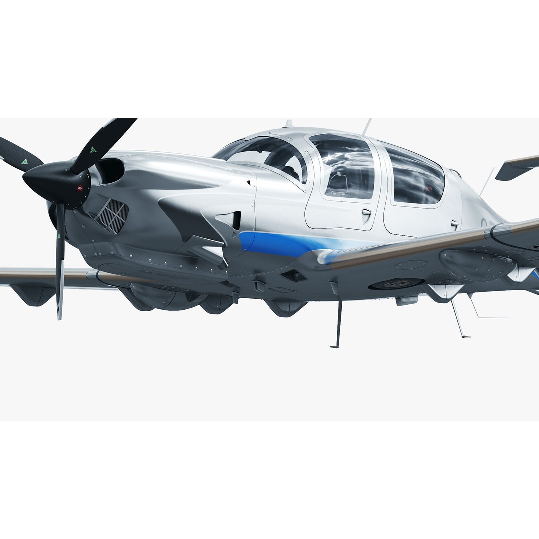 Diamond DA50 RG 3D Model – Detailed Aircraft with Textures, FBX, Blender - View 19