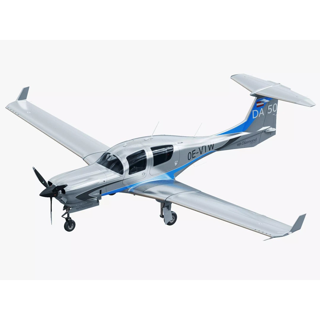 Diamond DA50 RG 3D Model – Detailed Aircraft with Textures, FBX, Blender - View 2
