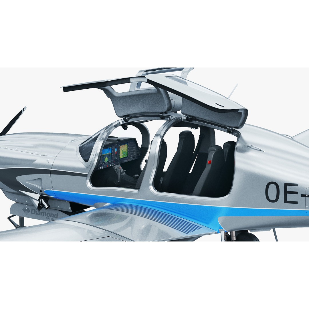 Diamond DA50 RG 3D Model – Detailed Aircraft with Textures, FBX, Blender - View 21