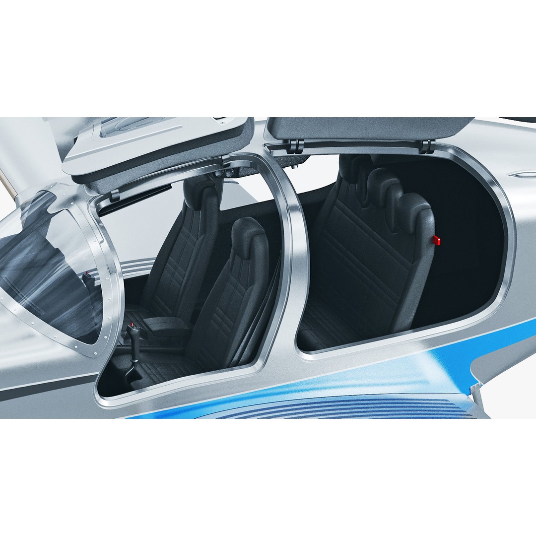 Diamond DA50 RG 3D Model – Detailed Aircraft with Textures, FBX, Blender - View 22