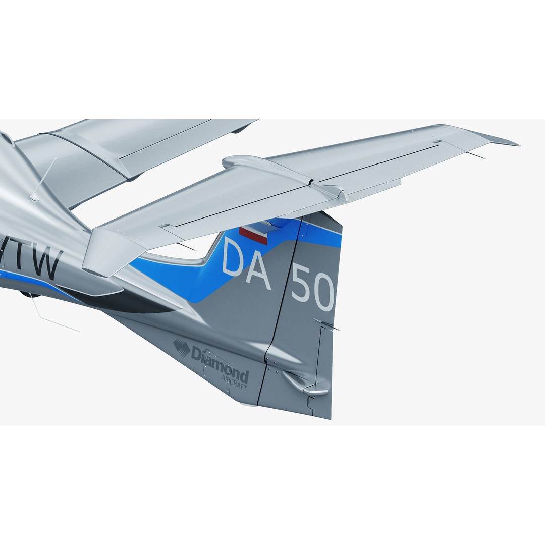 Diamond DA50 RG 3D Model – Detailed Aircraft with Textures, FBX, Blender - View 23
