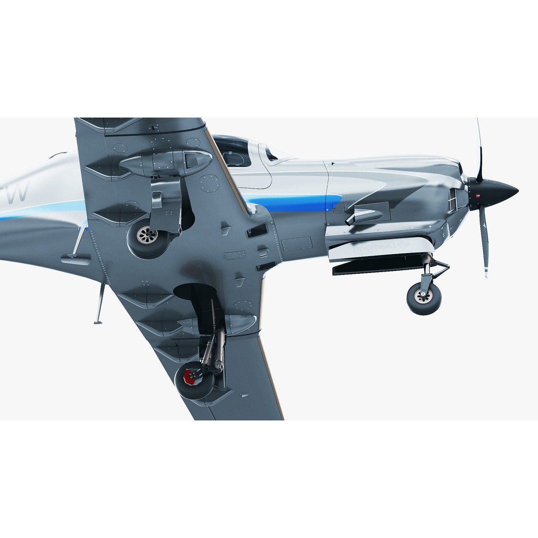 Diamond DA50 RG 3D Model – Detailed Aircraft with Textures, FBX, Blender - View 25