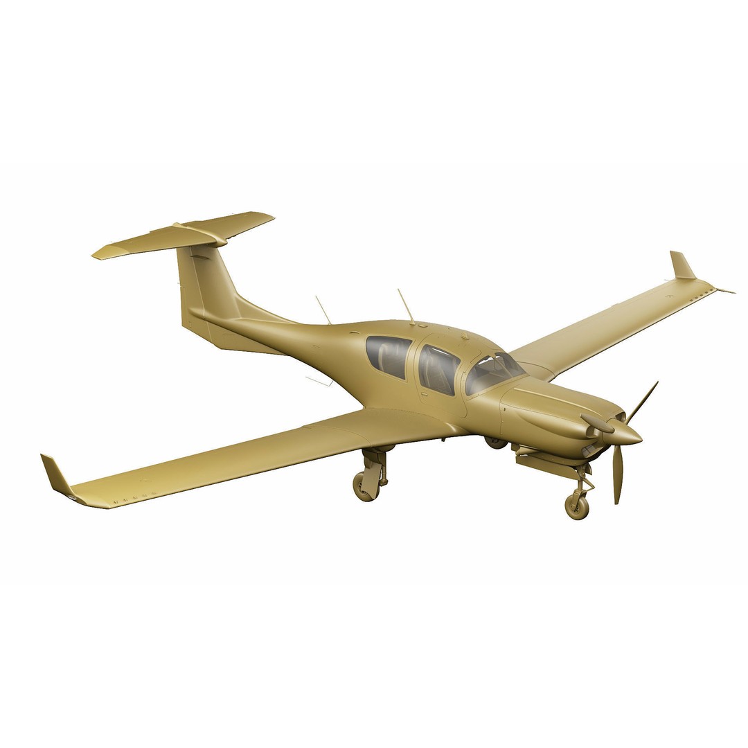 Diamond DA50 RG 3D Model – Detailed Aircraft with Textures, FBX, Blender - View 30