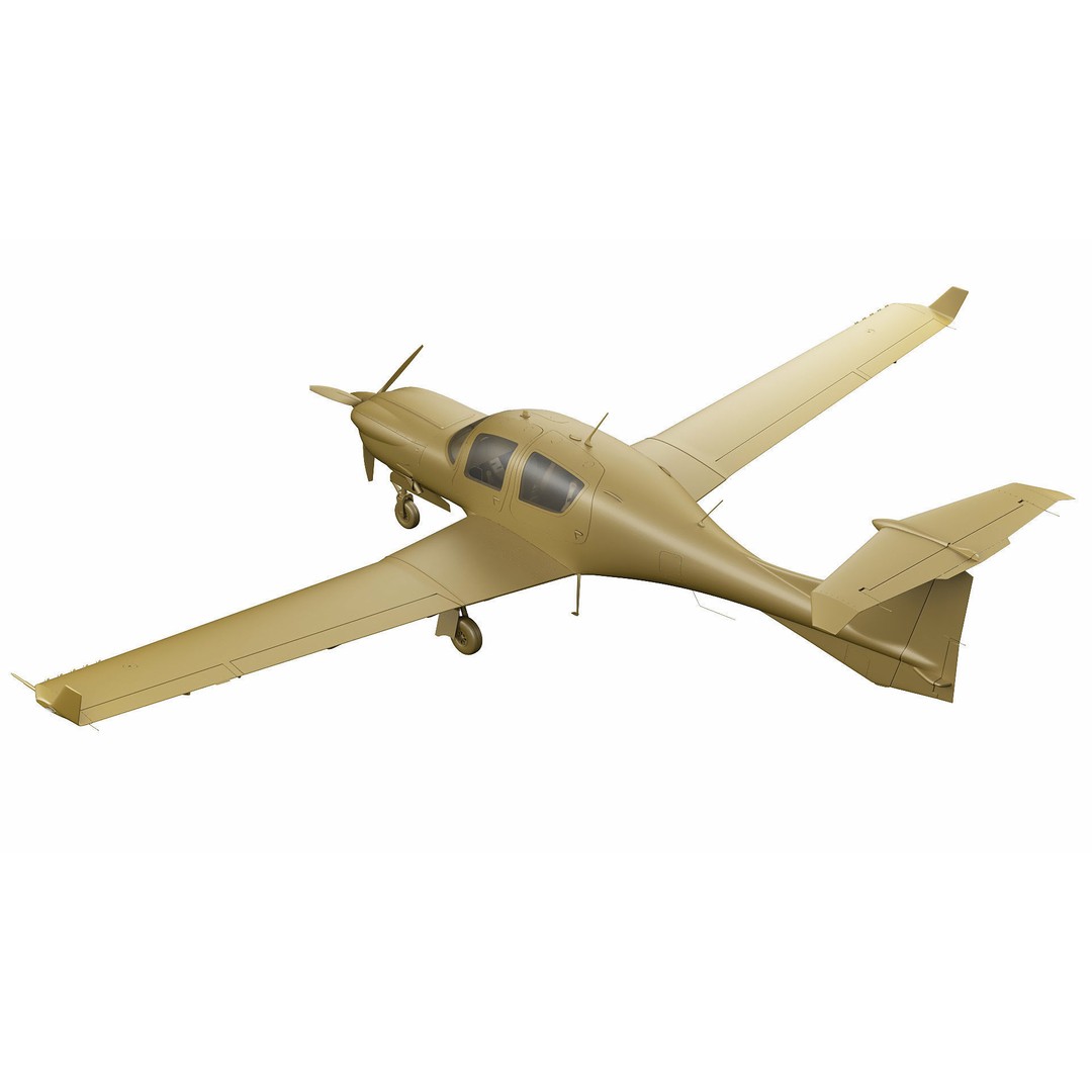 Diamond DA50 RG 3D Model – Detailed Aircraft with Textures, FBX, Blender - View 31