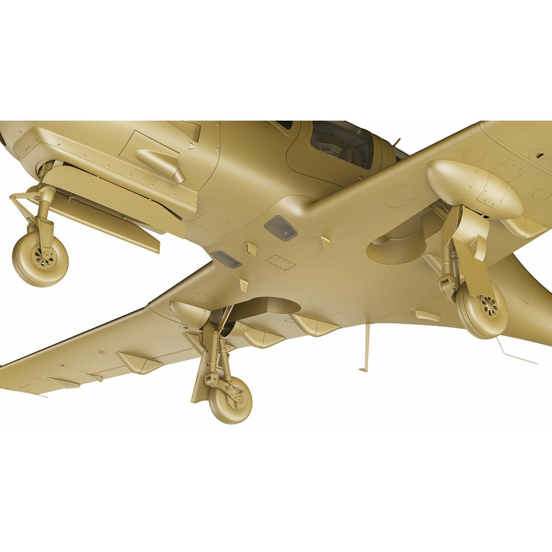 Diamond DA50 RG 3D Model – Detailed Aircraft with Textures, FBX, Blender - View 34