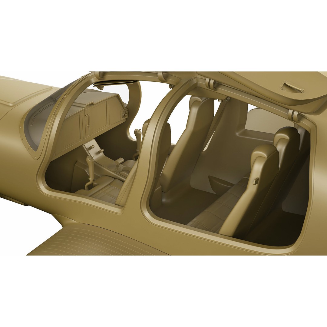 Diamond DA50 RG 3D Model – Detailed Aircraft with Textures, FBX, Blender - View 36