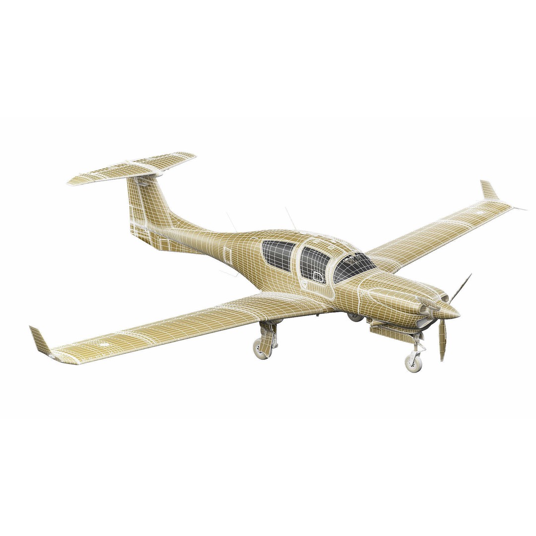 Diamond DA50 RG 3D Model – Detailed Aircraft with Textures, FBX, Blender - View 37