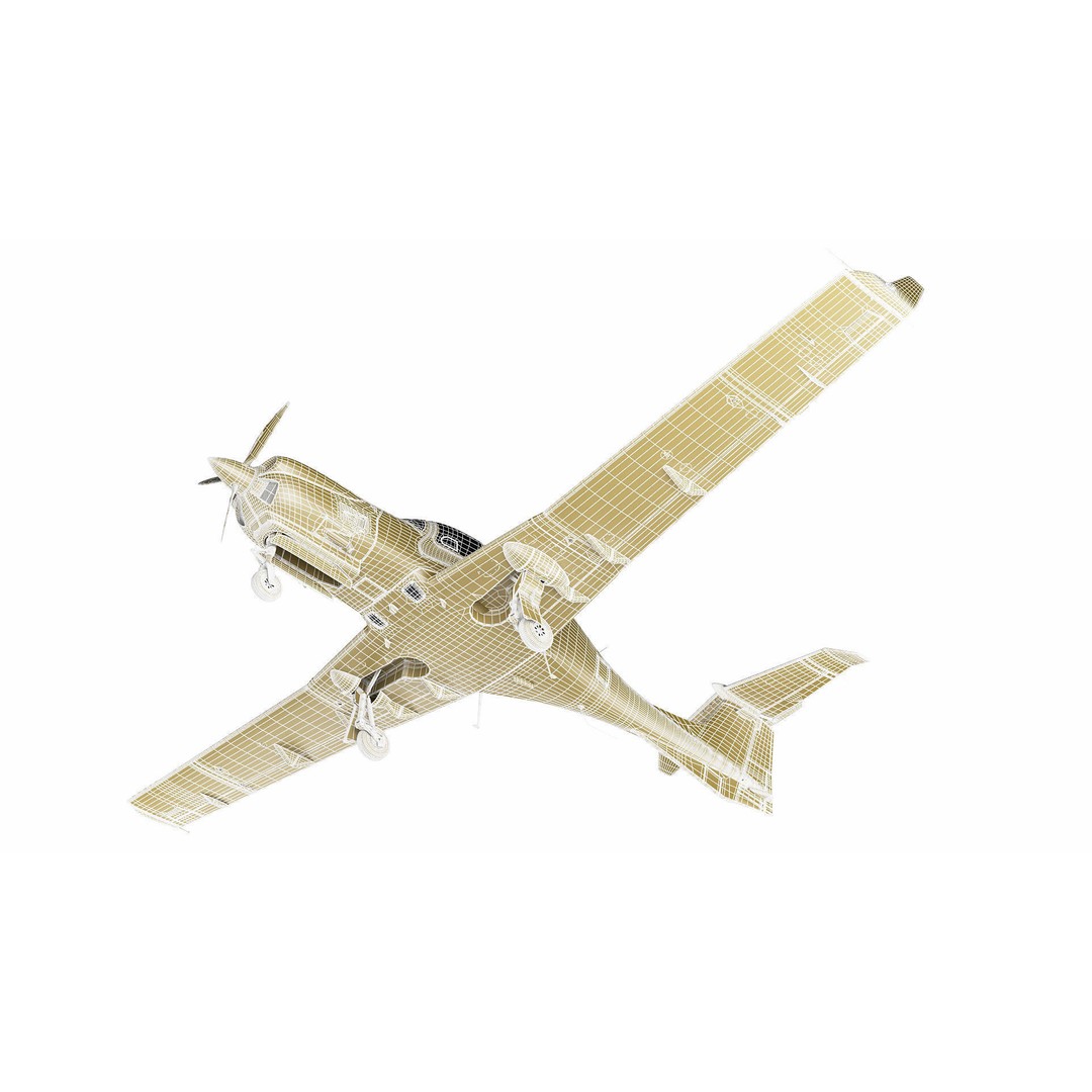 Diamond DA50 RG 3D Model – Detailed Aircraft with Textures, FBX, Blender - View 38