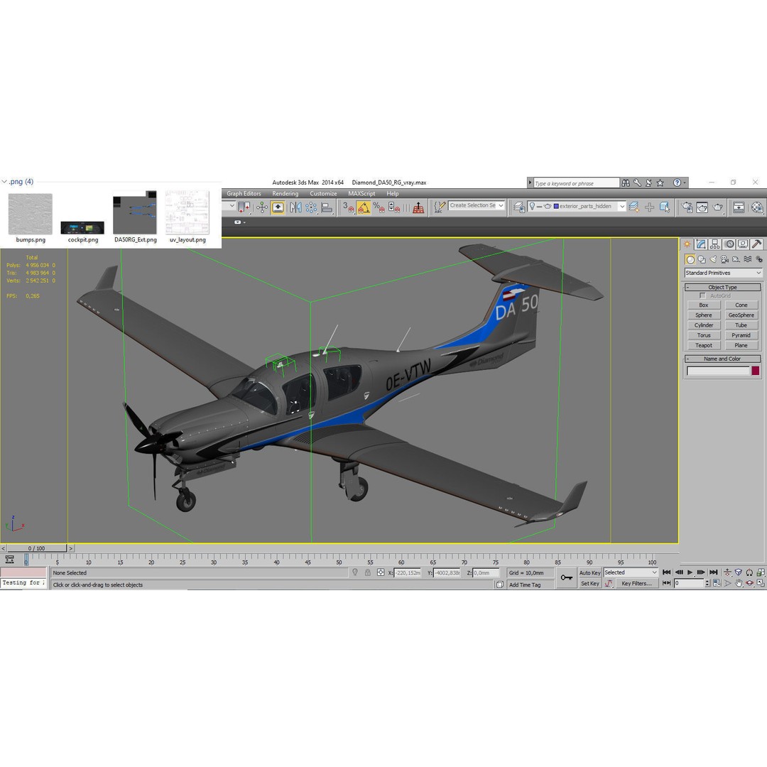 Diamond DA50 RG 3D Model – Detailed Aircraft with Textures, FBX, Blender - View 41