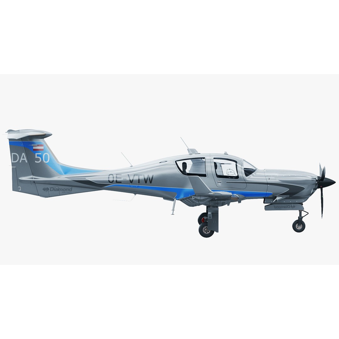 Diamond DA50 RG 3D Model – Detailed Aircraft with Textures, FBX, Blender - View 5