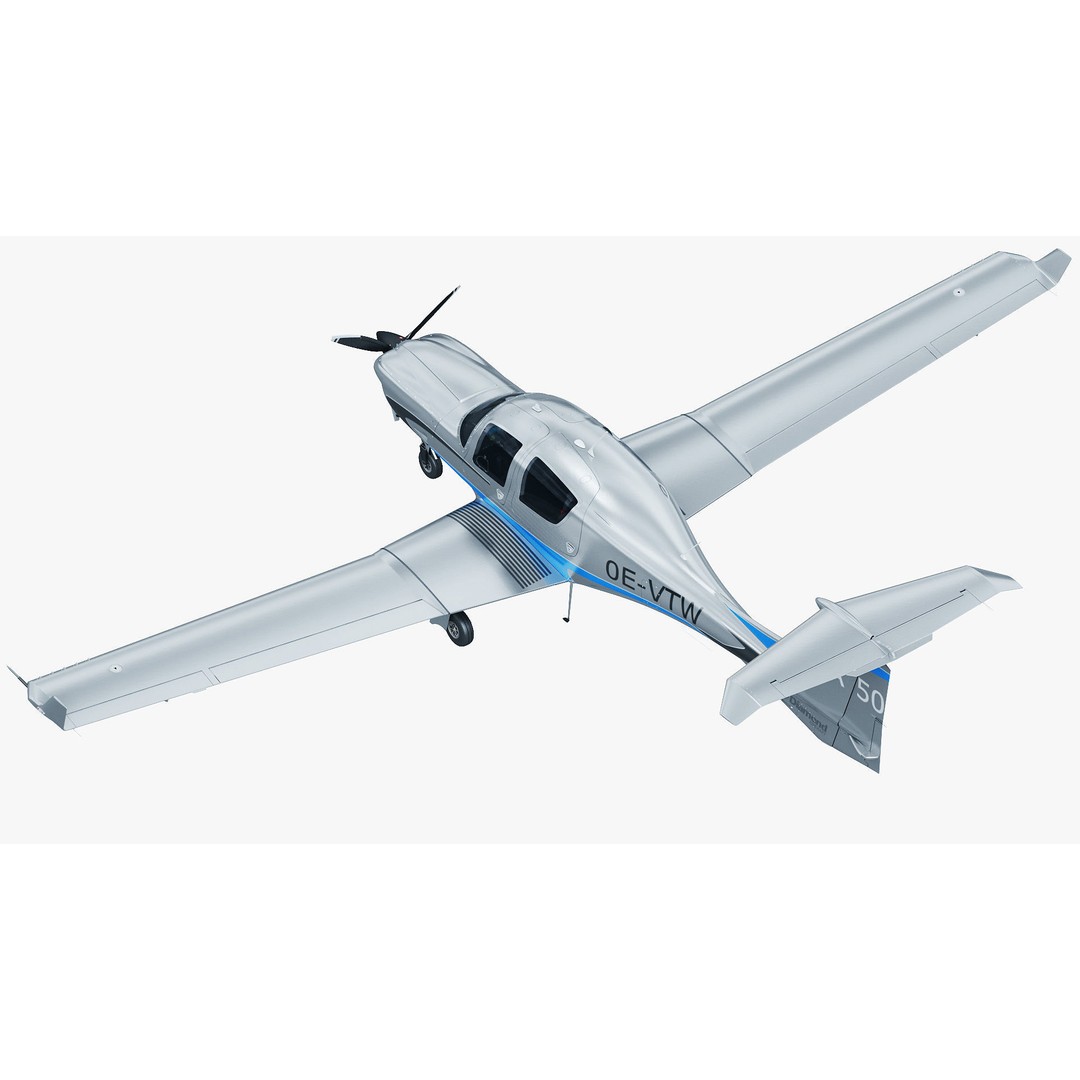 Diamond DA50 RG 3D Model – Detailed Aircraft with Textures, FBX, Blender - View 6
