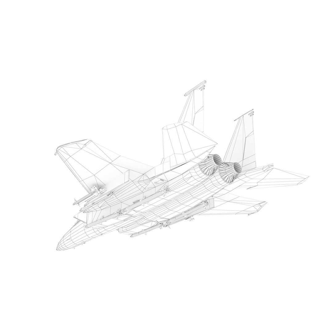 McDonnell Douglas F-15C Eagle 3D Model – Low Poly Military Aircraft, FBX