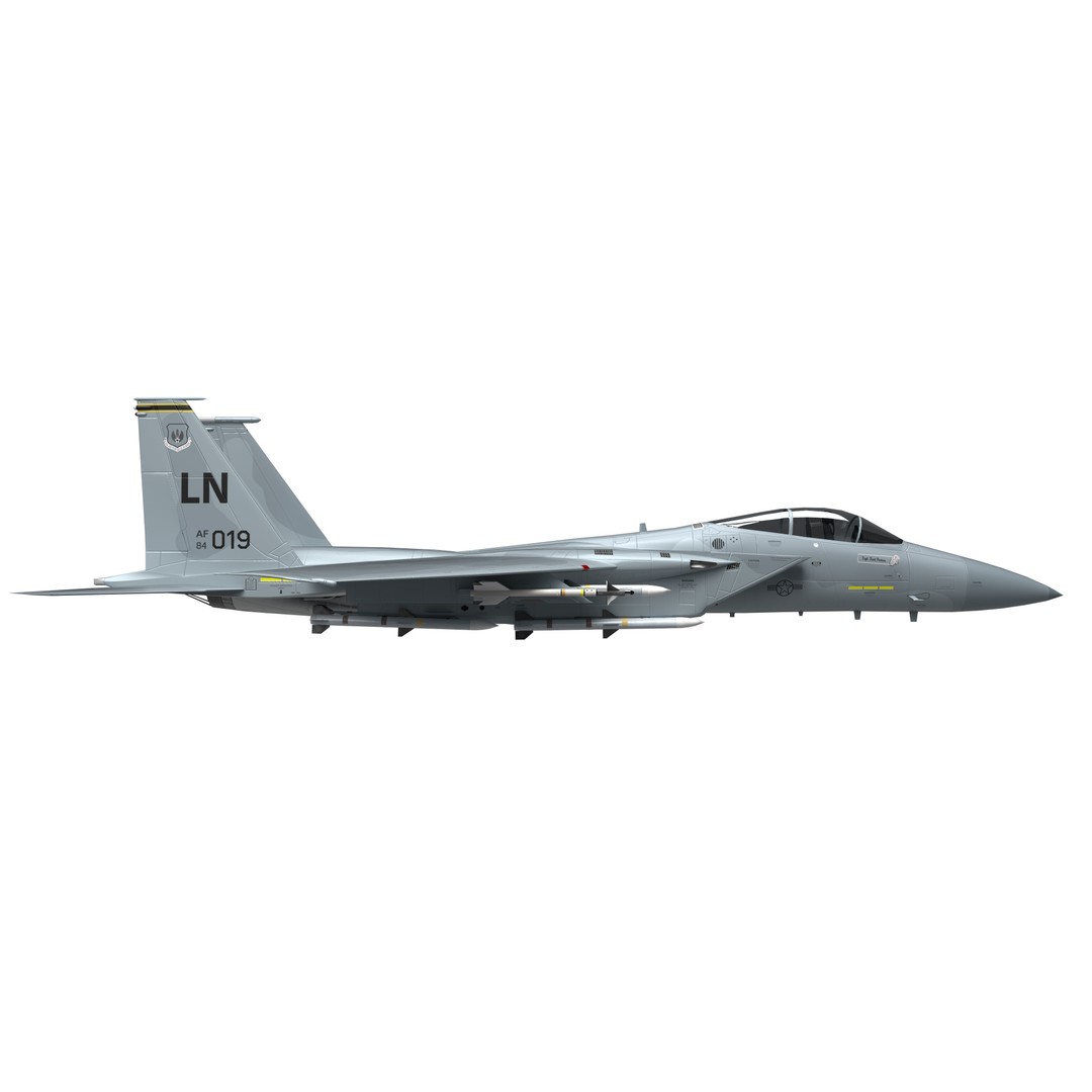 McDonnell Douglas F-15C Eagle 3D Model – Low Poly Military Aircraft, FBX - View 13