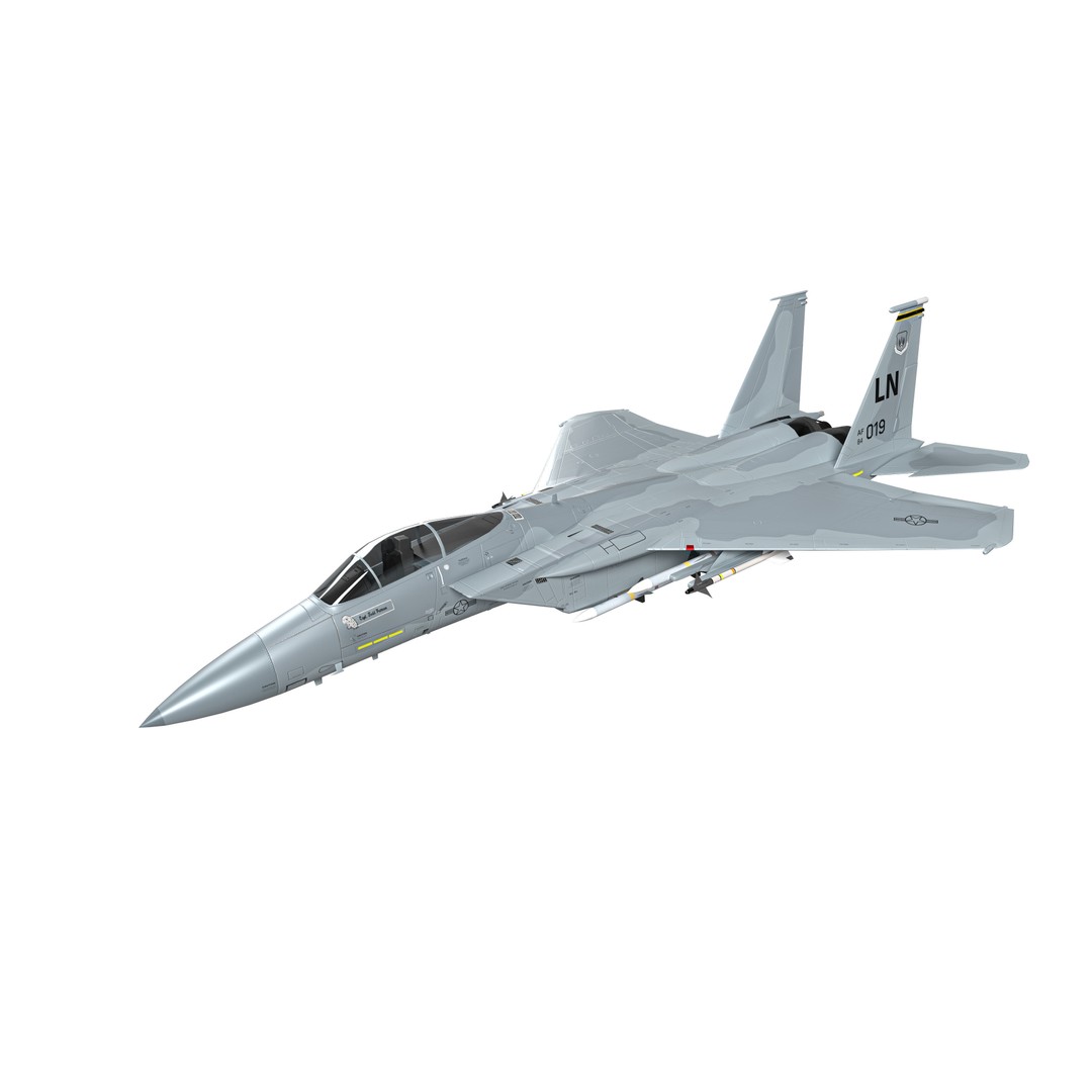 McDonnell Douglas F-15C Eagle 3D Model – Low Poly Military Aircraft, FBX - View 14