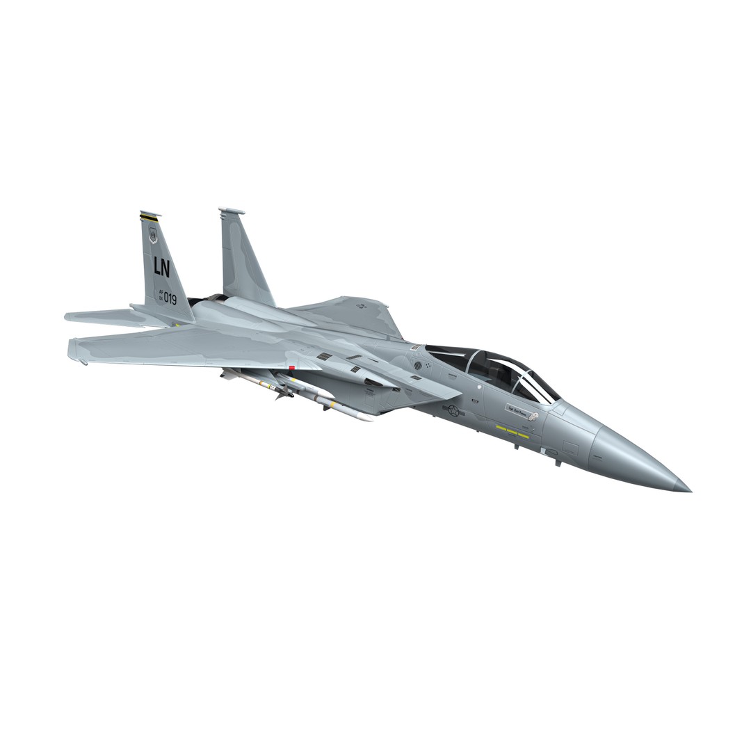 McDonnell Douglas F-15C Eagle 3D Model – Low Poly Military Aircraft, FBX - View 15
