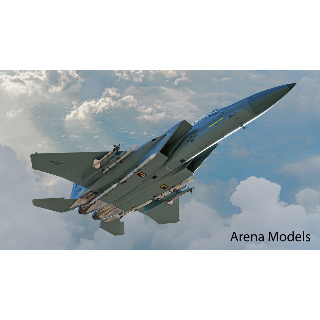McDonnell Douglas F-15C Eagle 3D Model – Low Poly Military Aircraft, FBX - View 16