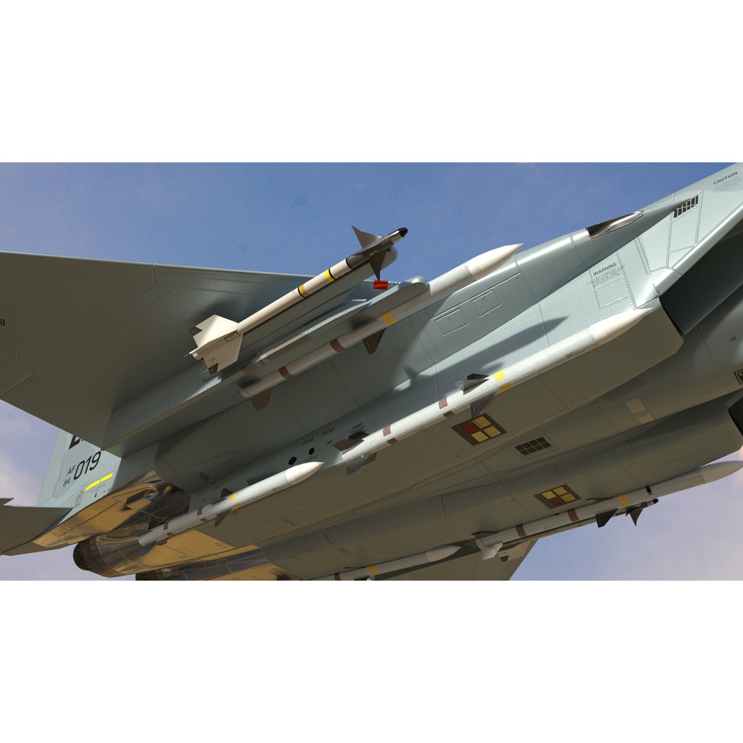 McDonnell Douglas F-15C Eagle 3D Model – Low Poly Military Aircraft, FBX - View 17