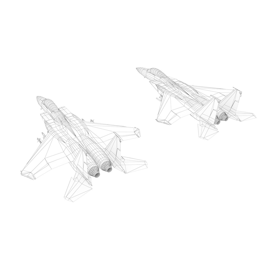 McDonnell Douglas F-15C Eagle 3D Model – Low Poly Military Aircraft, FBX - View 18