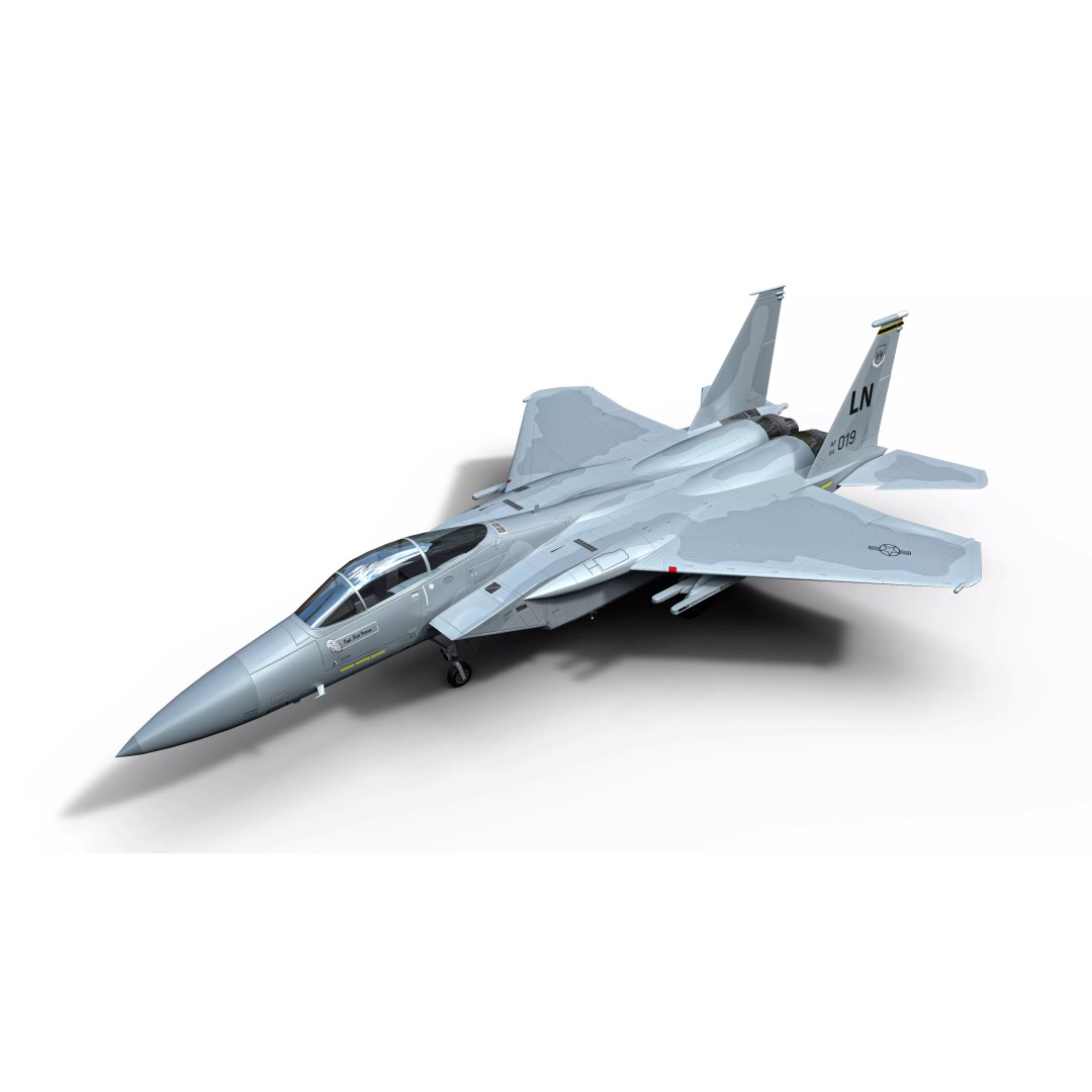McDonnell Douglas F-15C Eagle 3D Model – Low Poly Military Aircraft, FBX - View 2