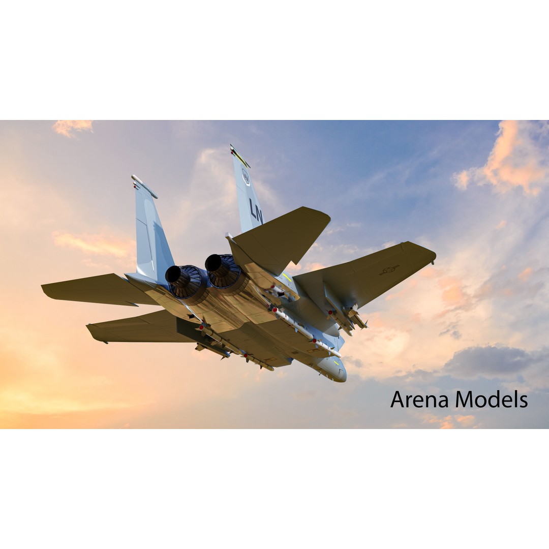 McDonnell Douglas F-15C Eagle 3D Model – Low Poly Military Aircraft, FBX - View 4