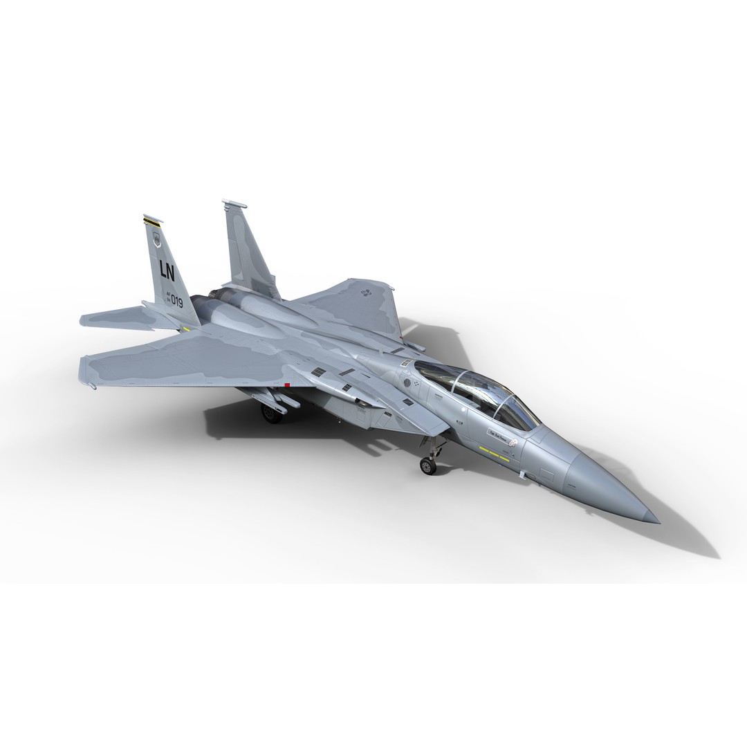 McDonnell Douglas F-15C Eagle 3D Model – Low Poly Military Aircraft, FBX - View 5